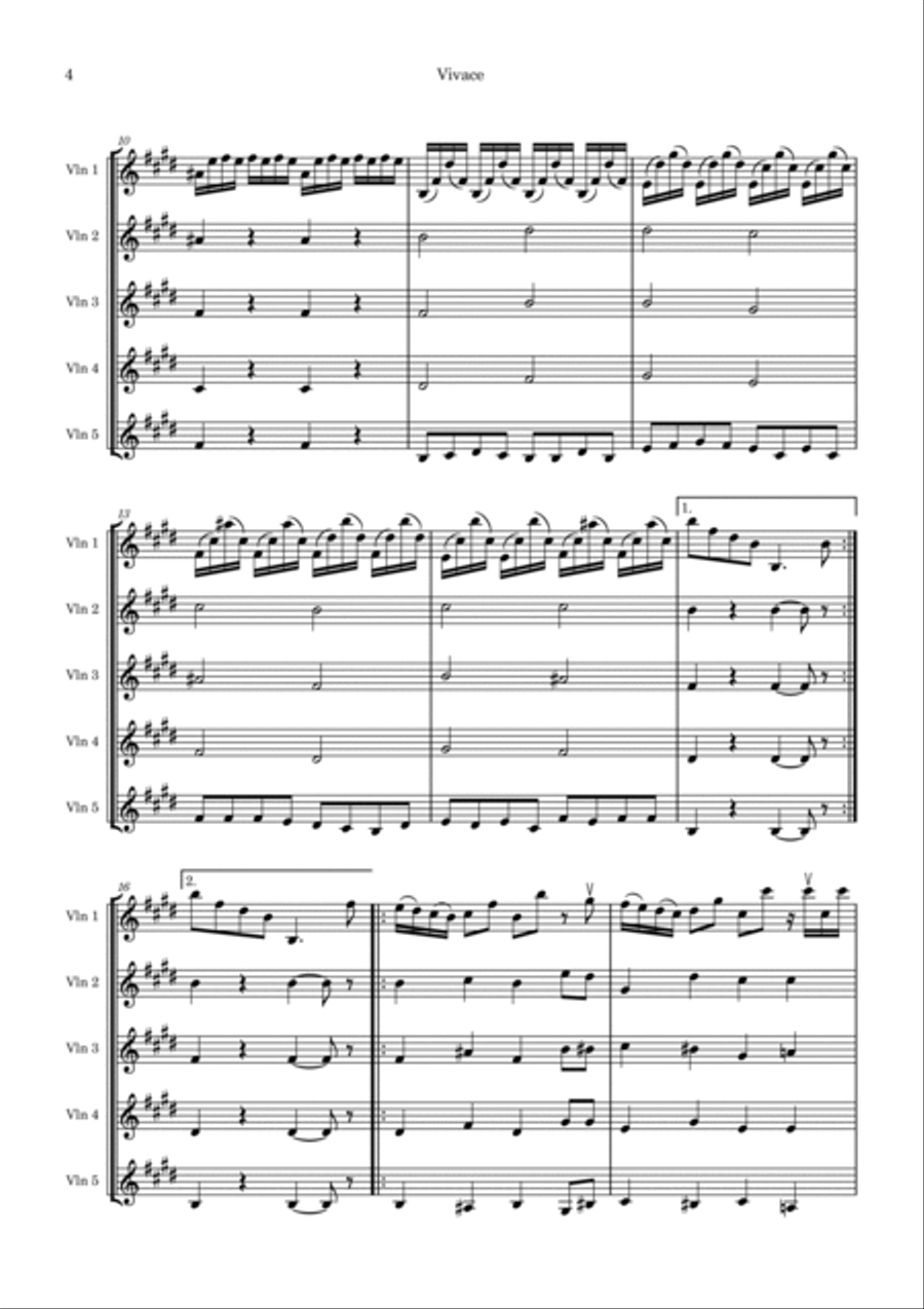 Violin Sonatina No 5 in E Major Violin scores gallery preview page 4