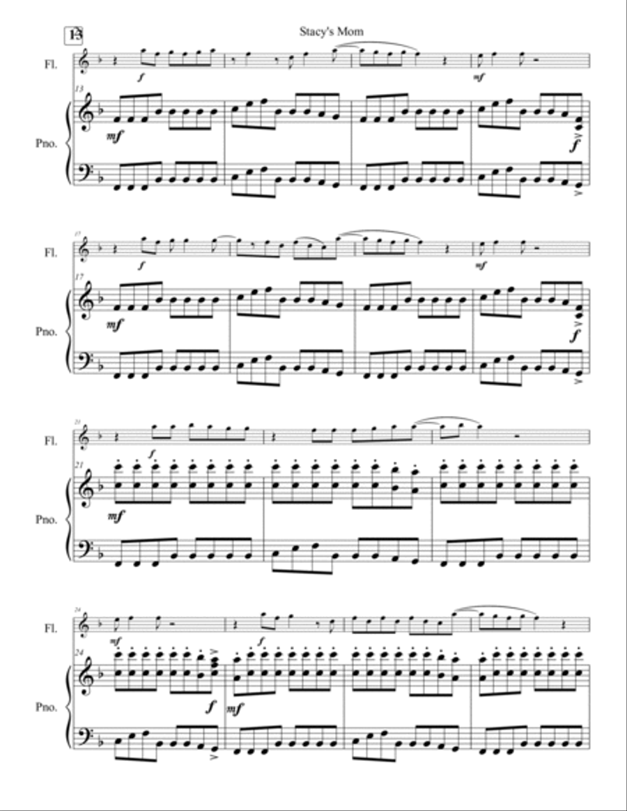 Stacy's Mom Flute Solo scores gallery preview page 3