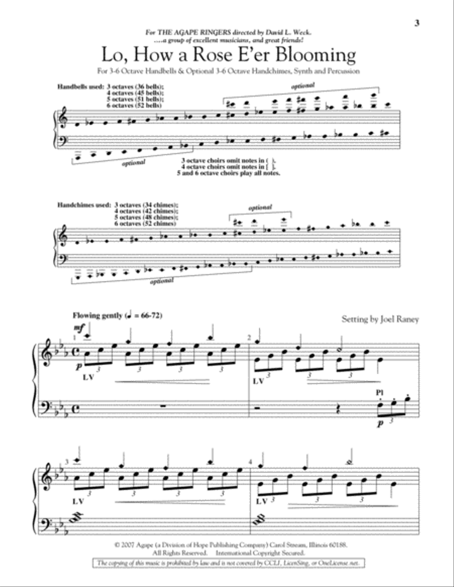 Lo, How a Rose E'er Blooming 5-Octaves scores gallery preview page 2