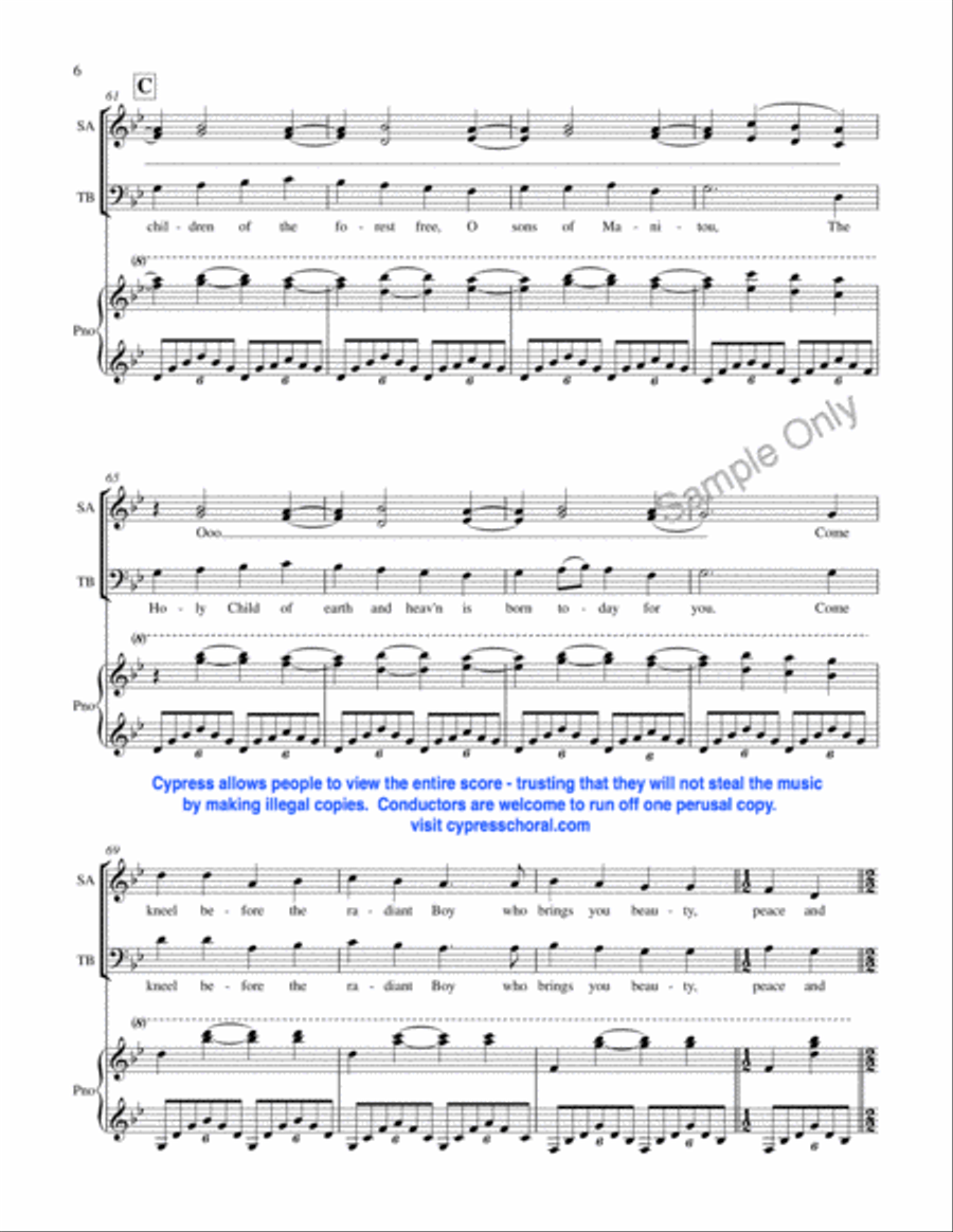 Huron Carol 4-Part scores gallery preview page 6