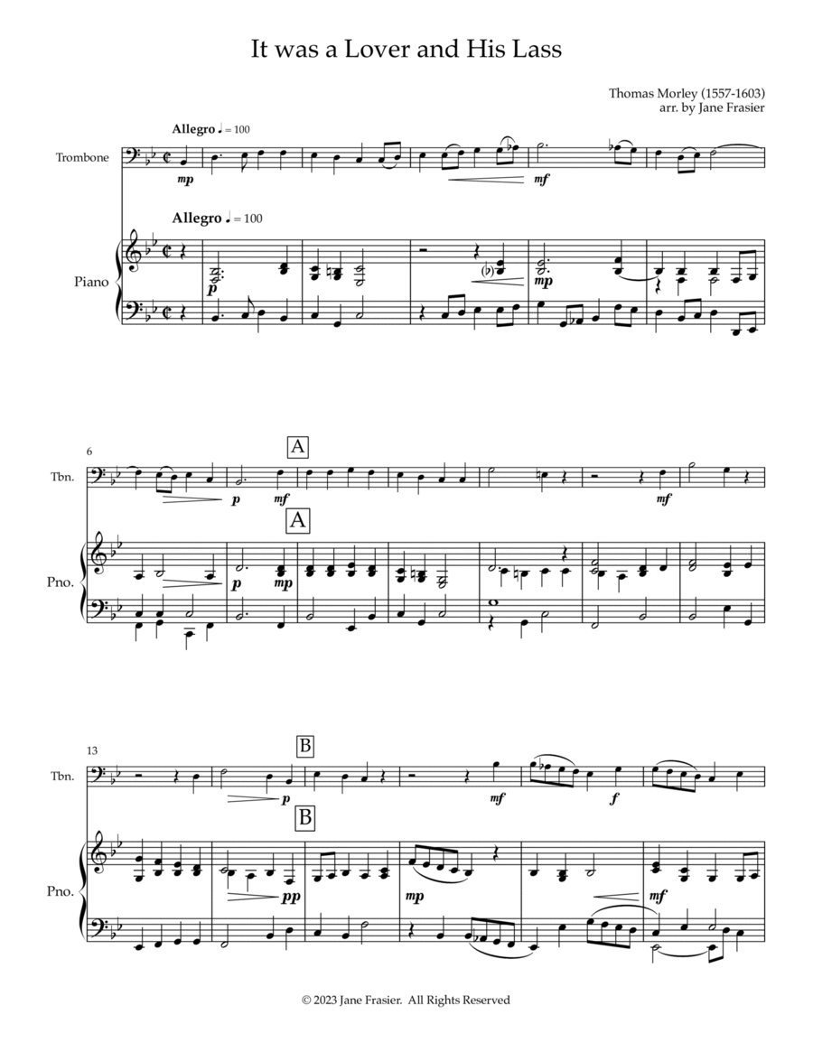 It Was a Lover and His Lass Piano scores gallery preview page 1