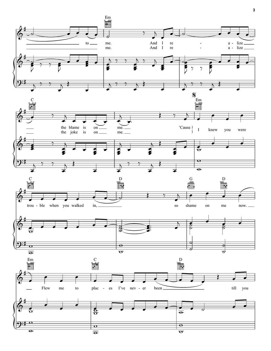 I Knew You Were Trouble I Knew You Were Trouble Acoustic Guitar scores gallery preview page 3