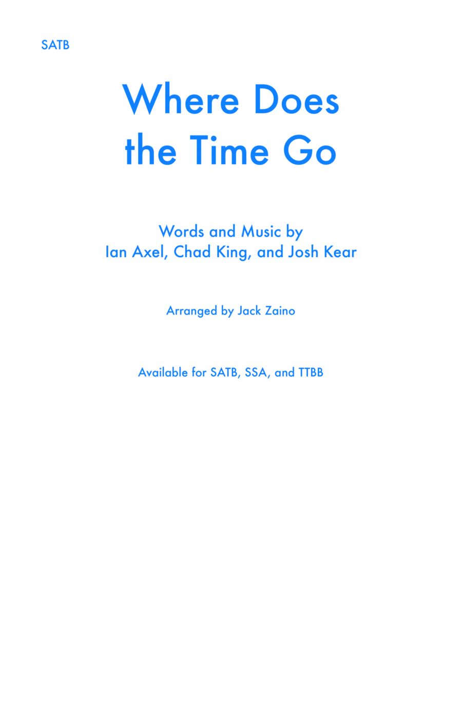 Where Does The Time Go? 4-Part scores gallery preview page 1