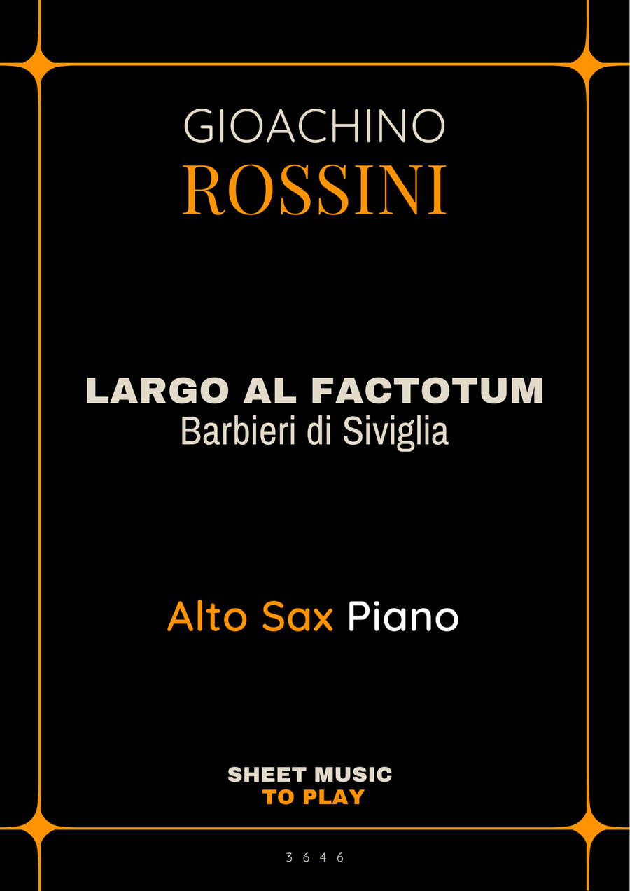 Largo al Factotum - Alto Sax and Piano (Full Score and Parts) Alto Saxophone scores gallery preview page 1
