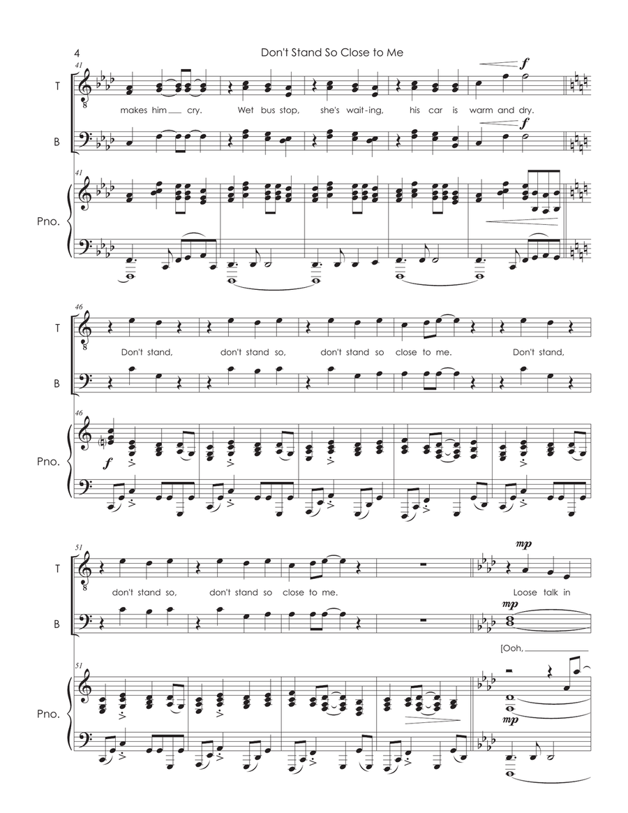 Don't Stand So Close To Me '86 TTBB scores gallery preview page 4