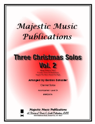 Book cover for Three Christmas Solos, Clar. Vol. 2