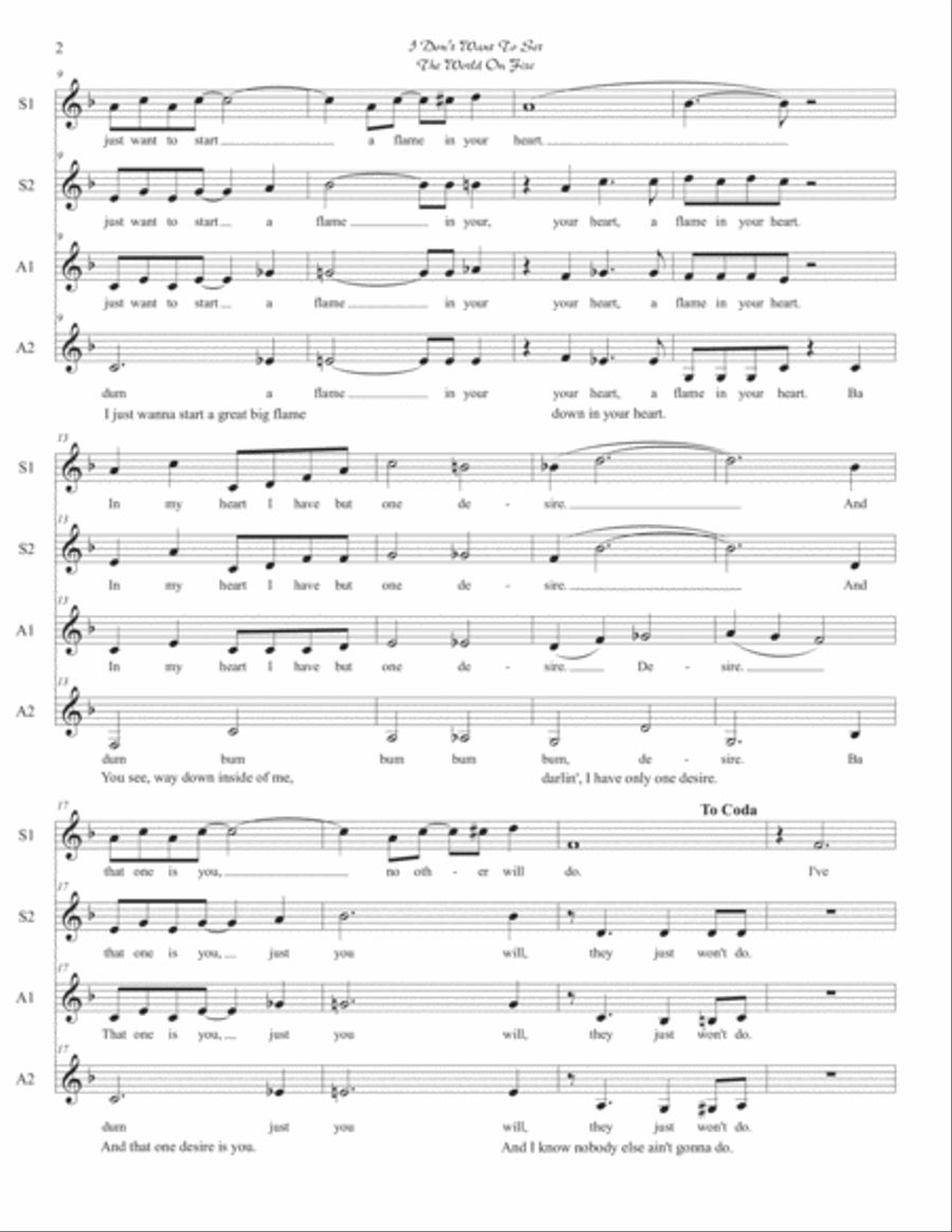 I Don't Want To Set The World On Fire SSAA scores gallery preview page 2