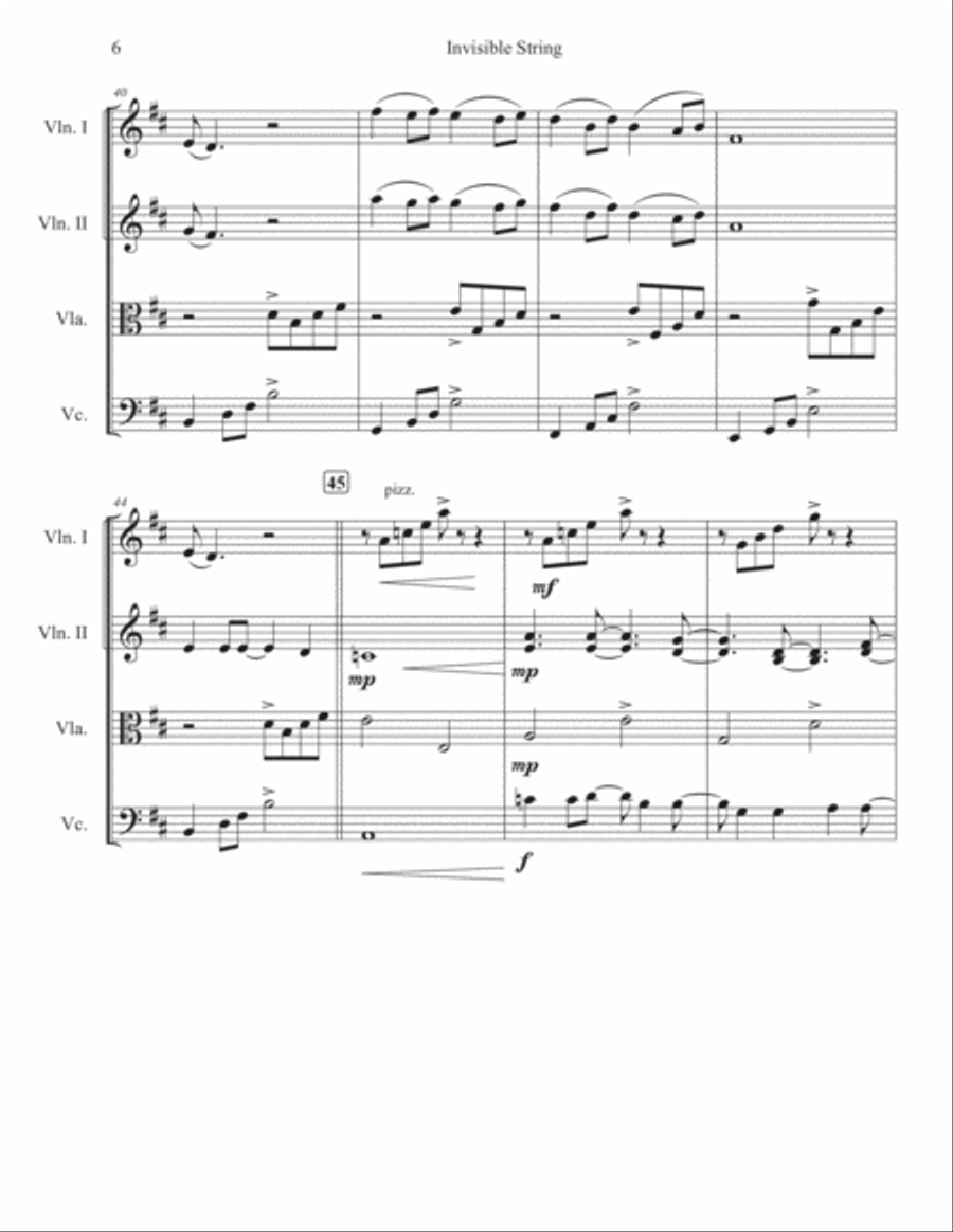 Invisible String String Quartet scores gallery preview page 6