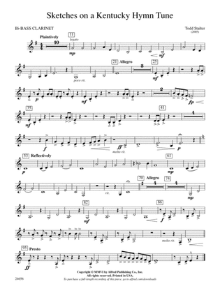 Sketches on a Kentucky Hymn Tune: B-flat Bass Clarinet