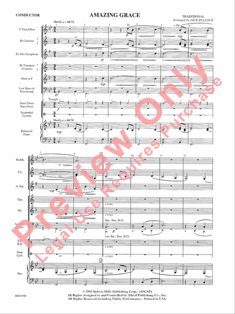 Amazing Grace Concert Band scores gallery preview page 4