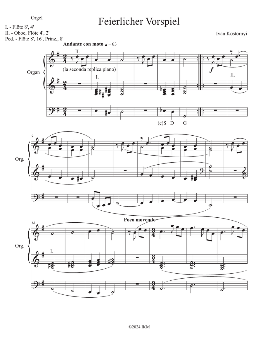 Feierlicher Vorspiel Feierlicher Vorspiel Organ Solo scores gallery preview page 1