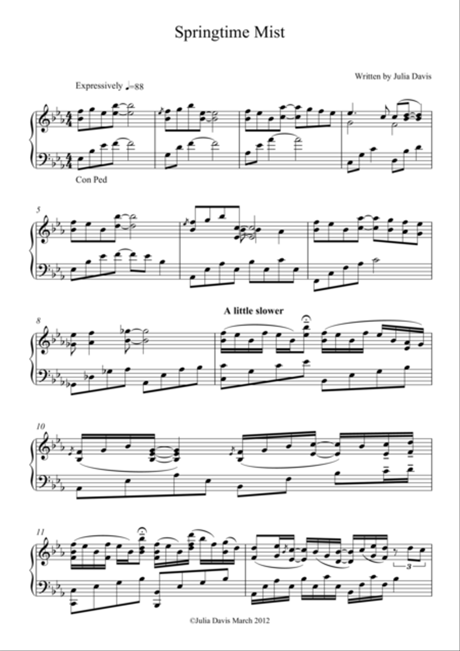 Springtime Mist Piano Solo scores gallery preview page 1