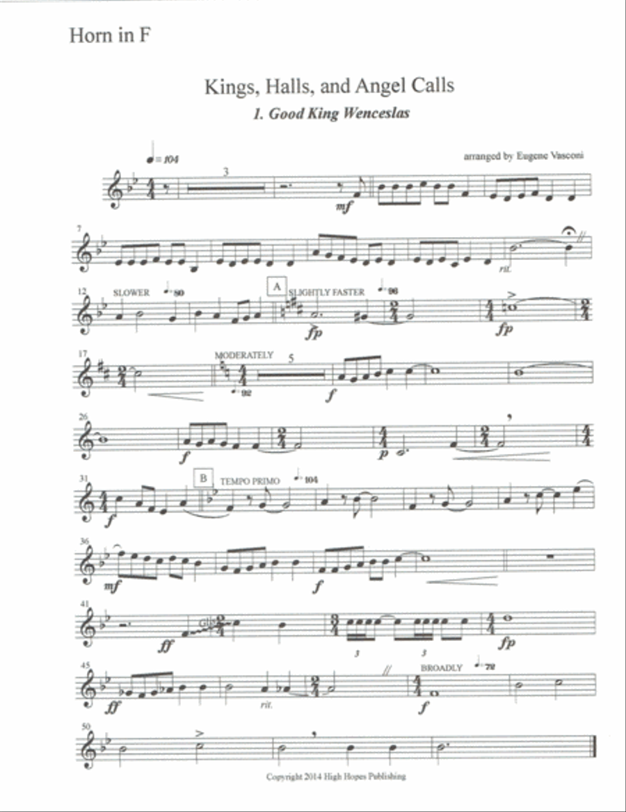 Kings, Halls, and Angel Calls Brass Ensemble scores gallery preview page 3