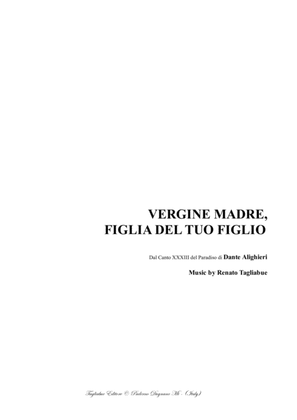VERGINE MADRE, FIGLIA DEL TUO FIGLIO - Dante Alighieri - R. Tagliabue - For SATB Choir