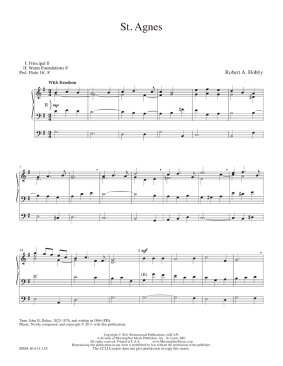 St. Agnes Organ scores gallery preview page 1