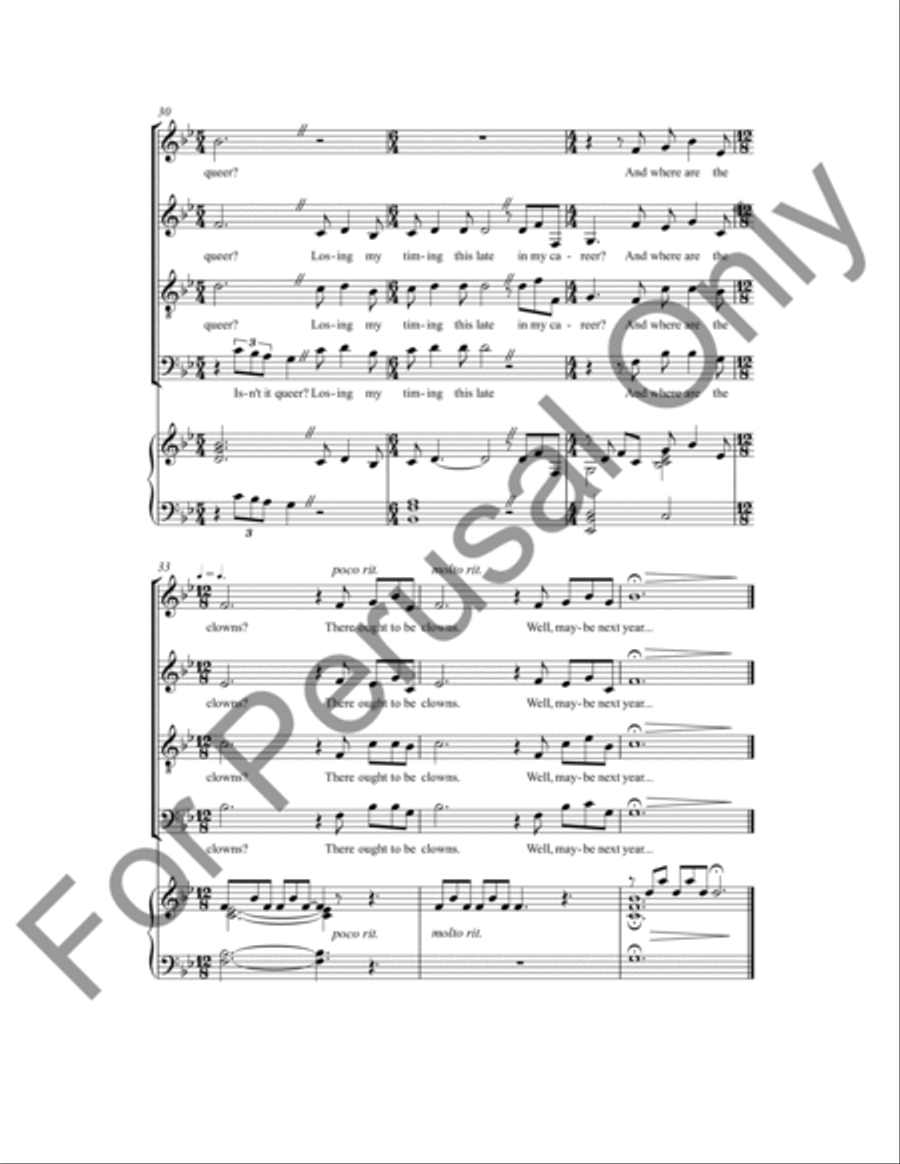 Send In The Clowns 4-Part scores gallery preview page 8