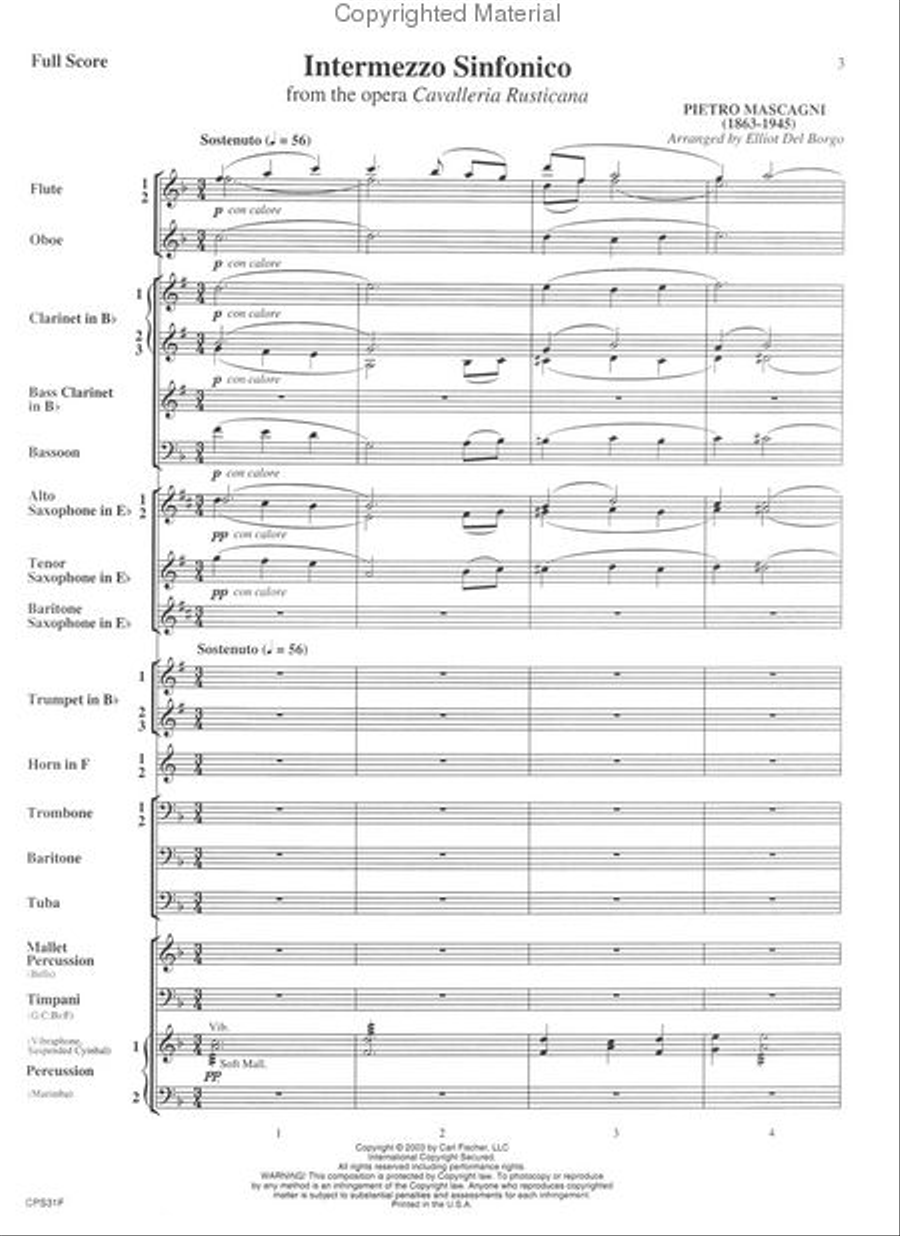 Intermezzo Sinfonico, From The Opera 'Cavalleria Rusticana' Concert Band scores gallery preview page 2