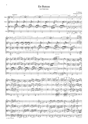 Book cover for Debussy En Bateau from Petite Suite, for string quartet, CD002