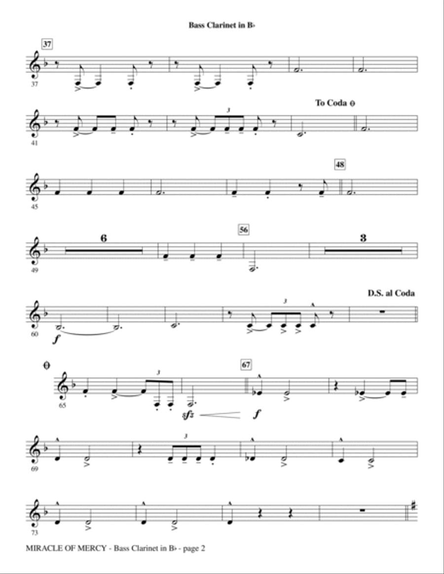 Miracle of Mercy - Bass Clarinet (sub. Tuba) Choir scores gallery preview page 2