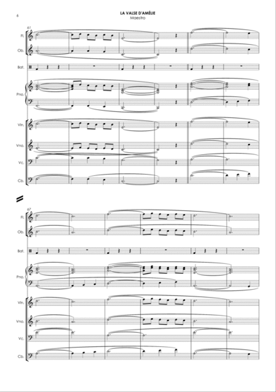 La Valse D'amelie Large Ensemble scores gallery preview page 6