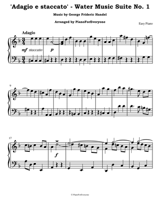 'Adagio e Staccato' from Water Music Suite No. 1 - Handel (Easy Piano)