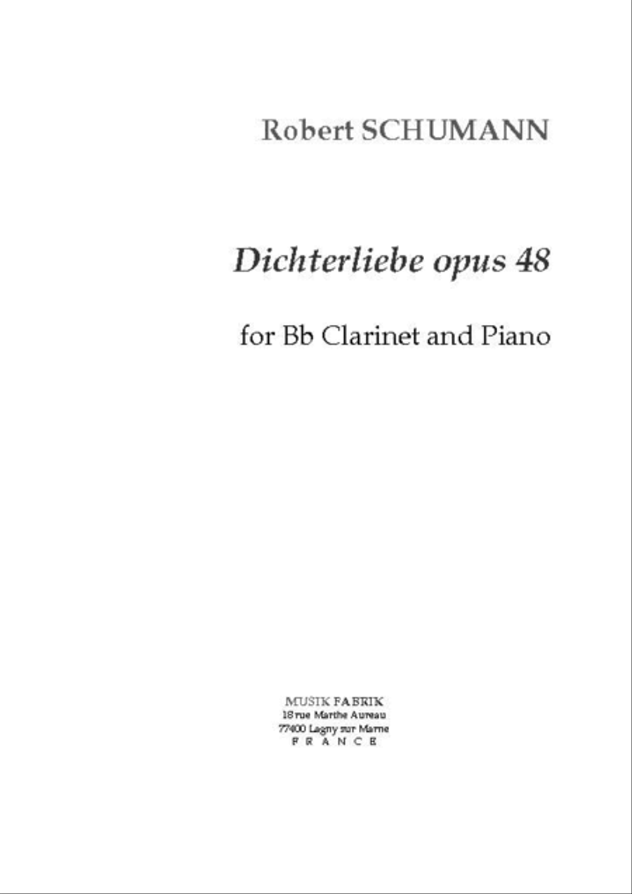 Dichterliebe, Opus 48 B-Flat Clarinet scores gallery preview page 1