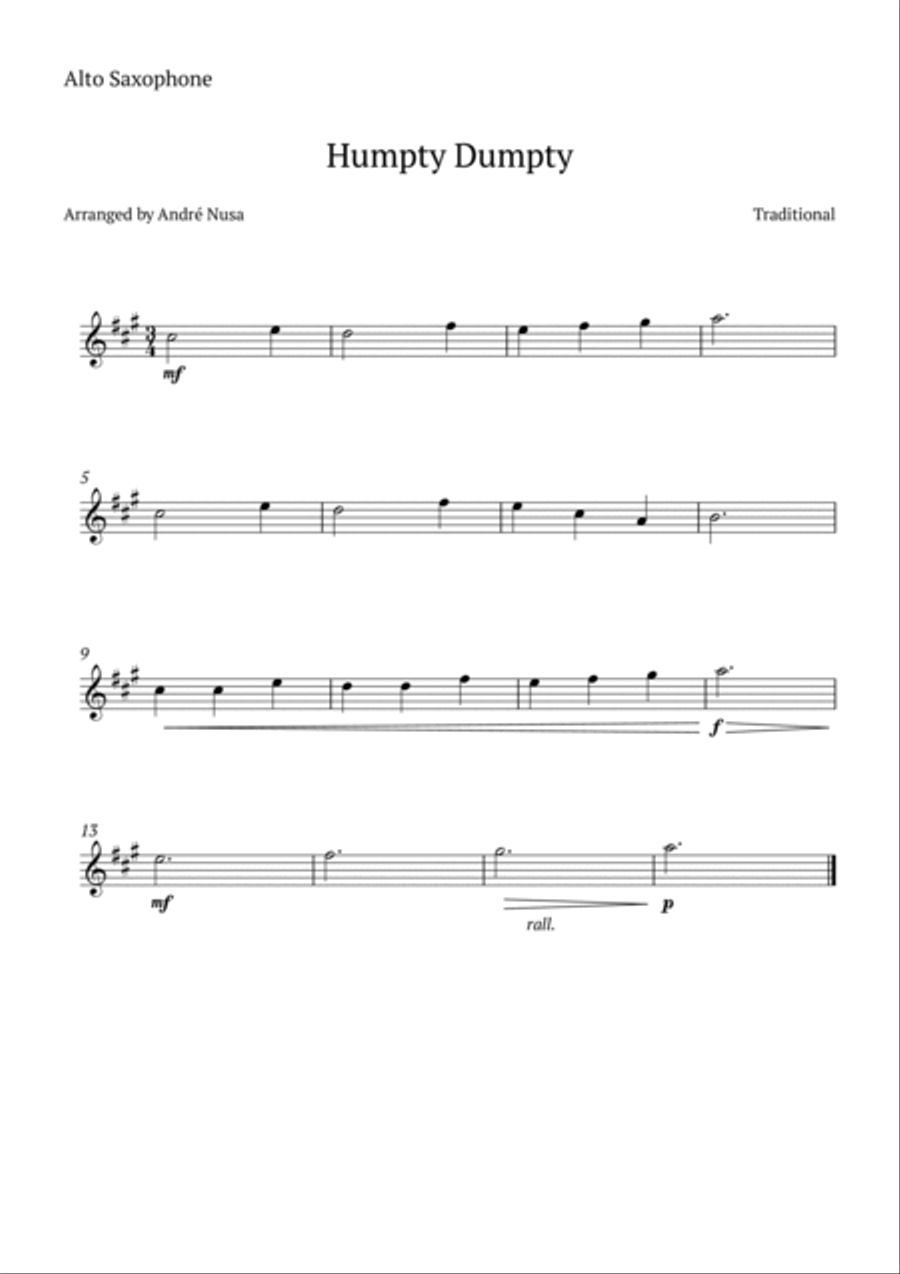 Humpty Dumpty Humpty Dumpty Woodwind Duet scores gallery preview page 2