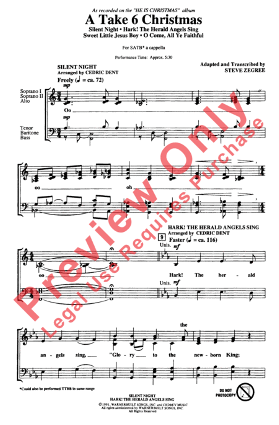 Take 6 Christmas 4-Part scores gallery preview page 3