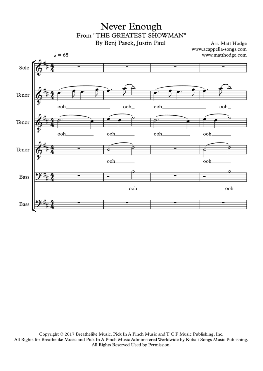 Never Enough TTBB scores gallery preview page 1