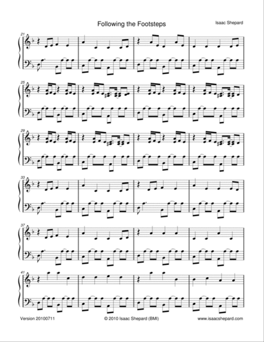 Following the Footsteps Piano Solo scores gallery preview page 3