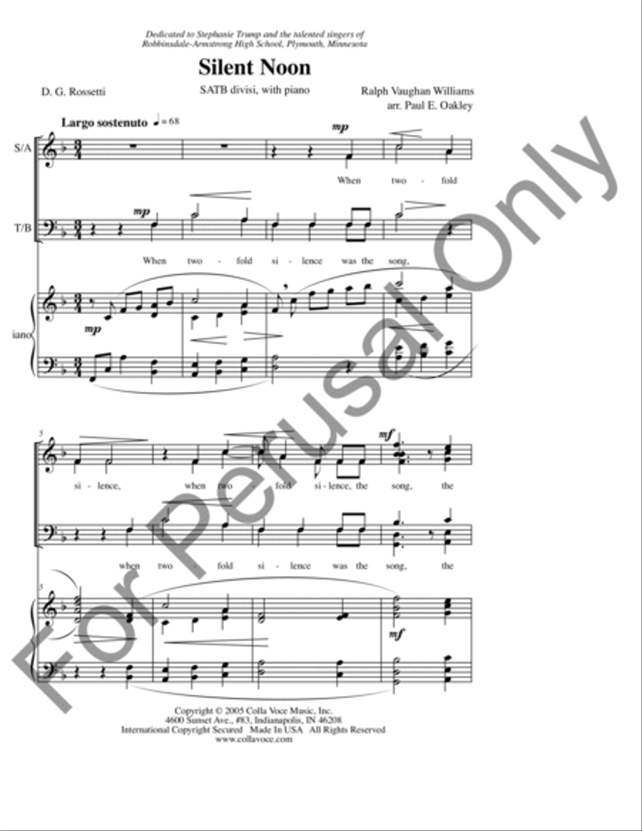 Silent Noon 4-Part scores gallery preview page 2