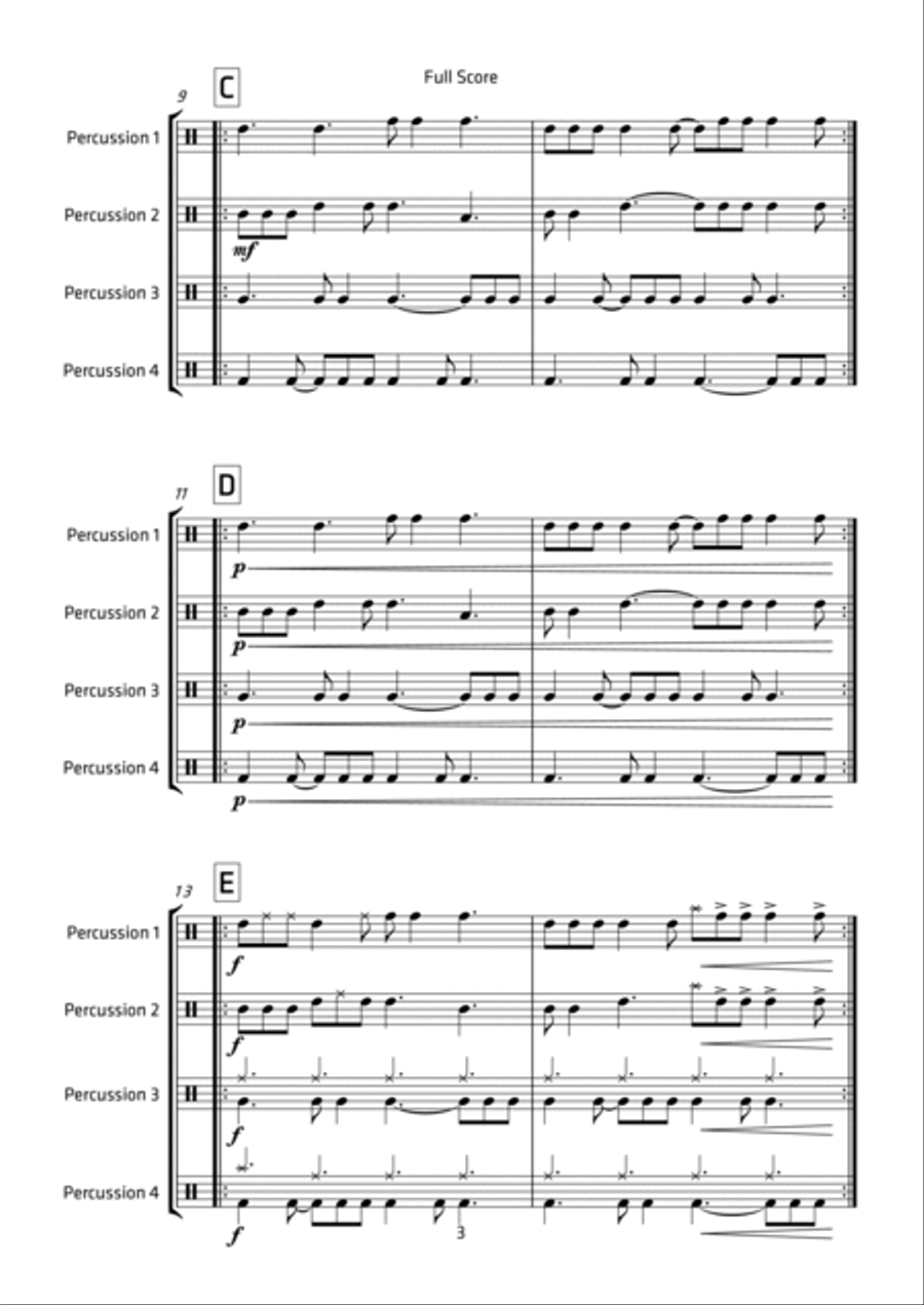 Junglemania Percussion Ensemble scores gallery preview page 4