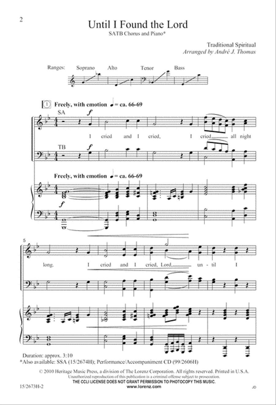 Until I Found the Lord Until I Found the Lord 4-Part scores gallery preview page 3