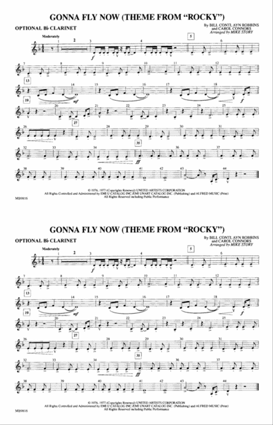 Gonna Fly Now (Theme from Rocky): Optional Bb Clarinet/Horn in Bb Marching Band scores gallery preview page 1