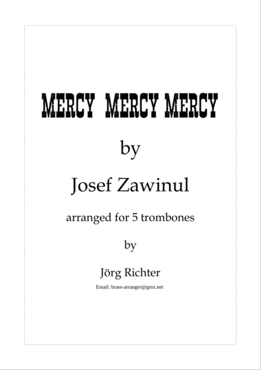 Mercy, Mercy, Mercy Mercy, Mercy, Mercy Brass Quintet scores gallery preview page 1
