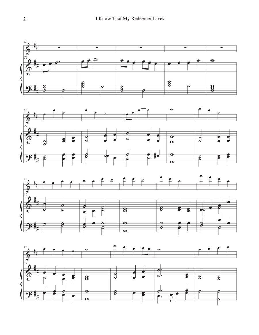 I Know That My Redeemer Lives (Hymn Tune: DUKE STREET) Flute Solo scores gallery preview page 2