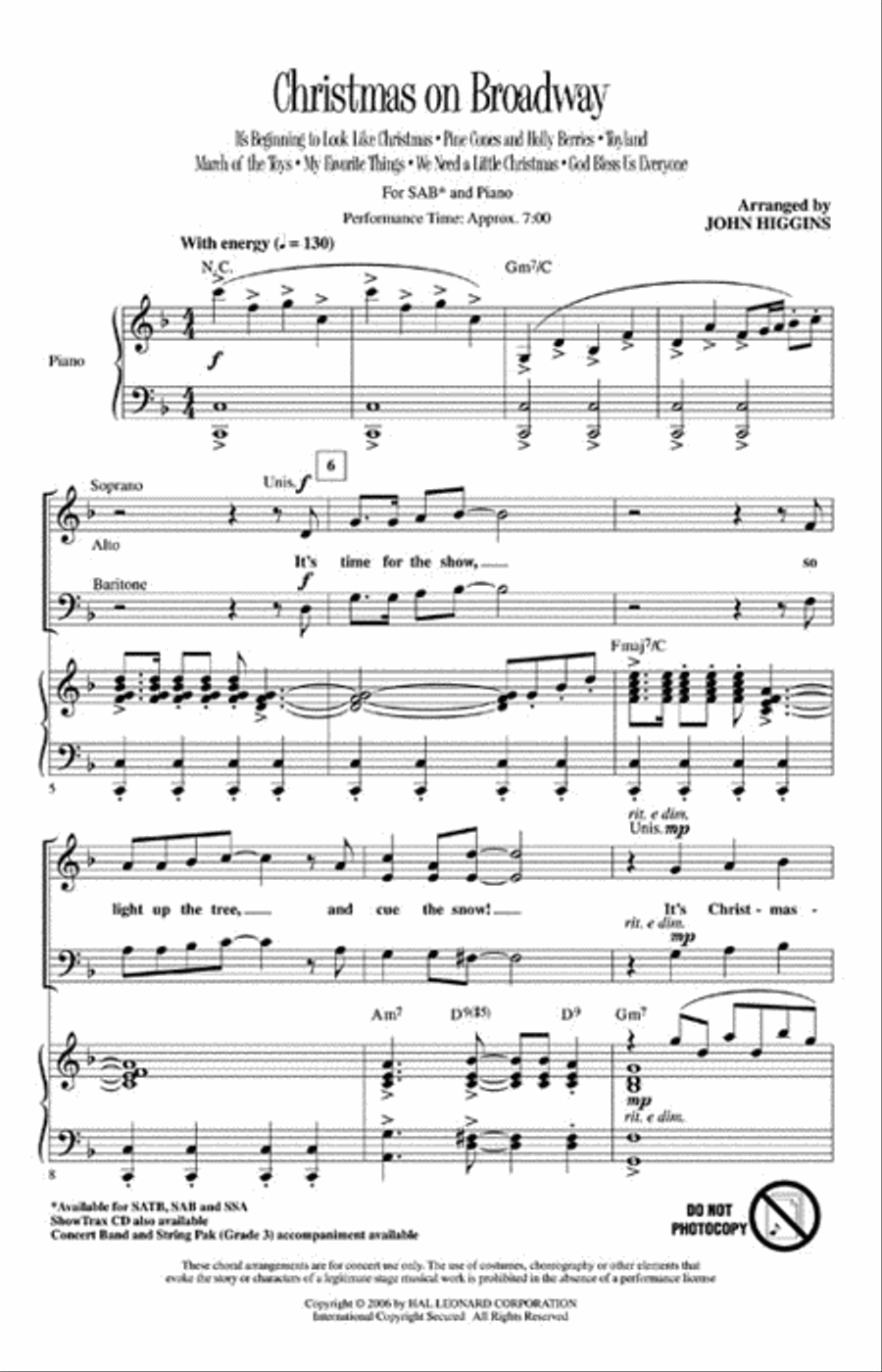 Christmas On Broadway (Medley) 3-Part scores gallery preview page 2
