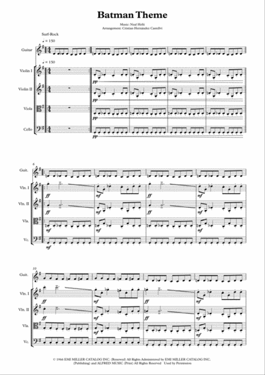 Batman Theme Chamber Orchestra scores gallery preview page 1