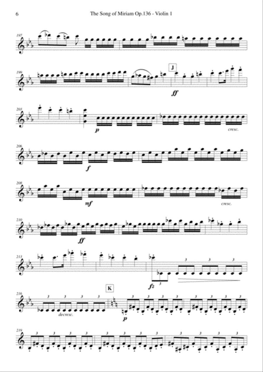 Schubert - The Song of Miriam Op.136 - Violin 1 Chamber Orchestra scores gallery preview page 6