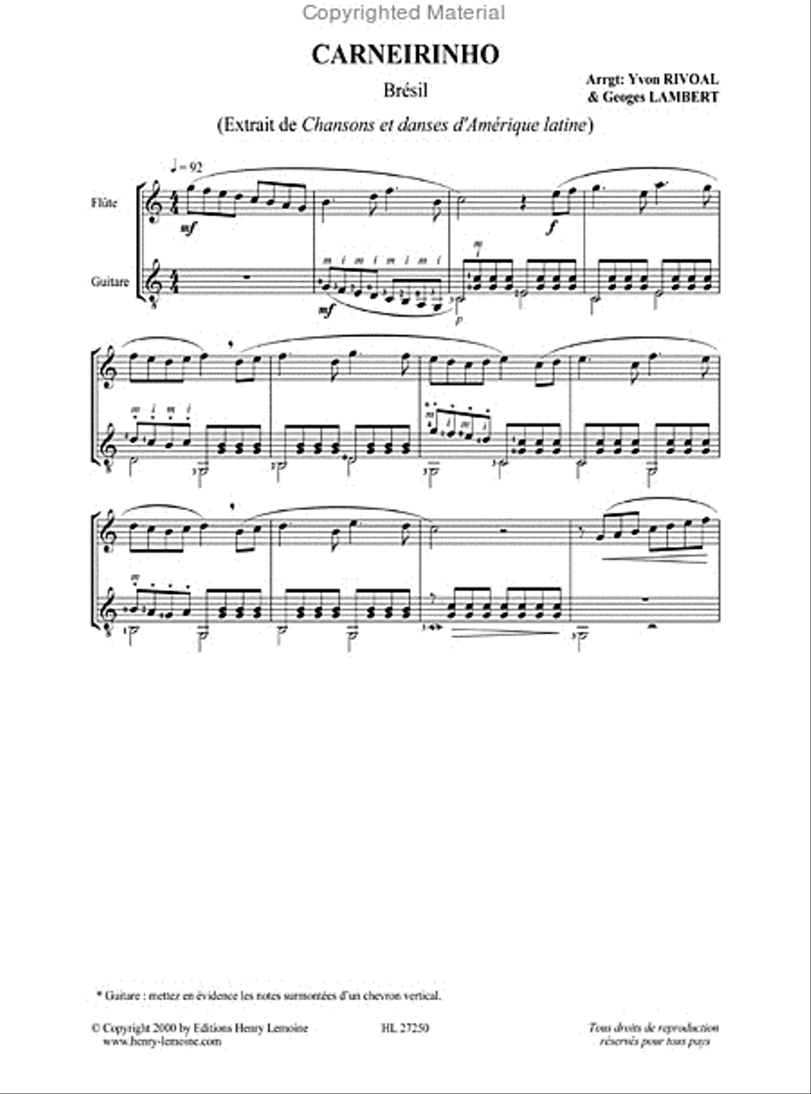 Chansons et danses d'Amerique latine - Volume A Flute scores gallery preview page 2