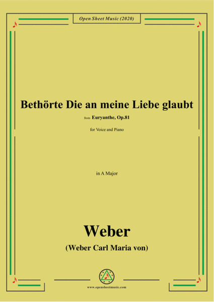 Weber-Bethōrte Die an meine Liebe glaubt,in A Major