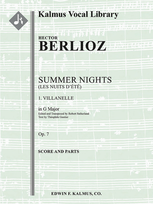 Summer Nights, Op. 7 (Les nuits d'ete): 1. Villanelle (transposed in G)
