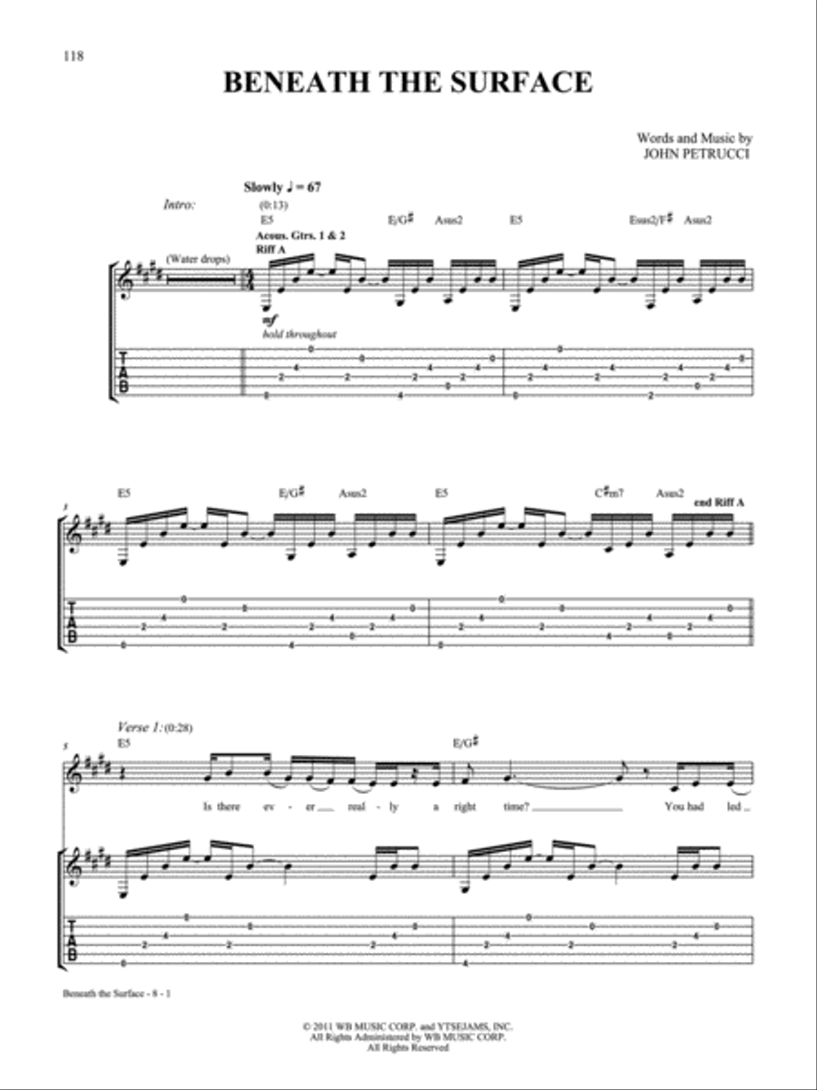 Beneath the Silence Guitar Tablature scores gallery preview page 1