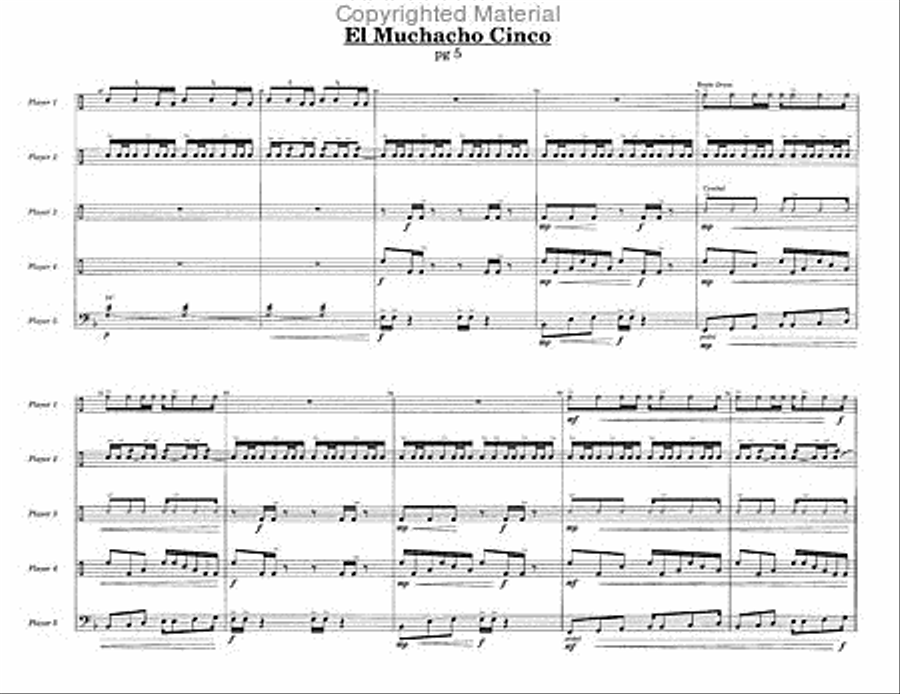 El Muchacho Cinco Percussion Ensemble scores gallery preview page 4