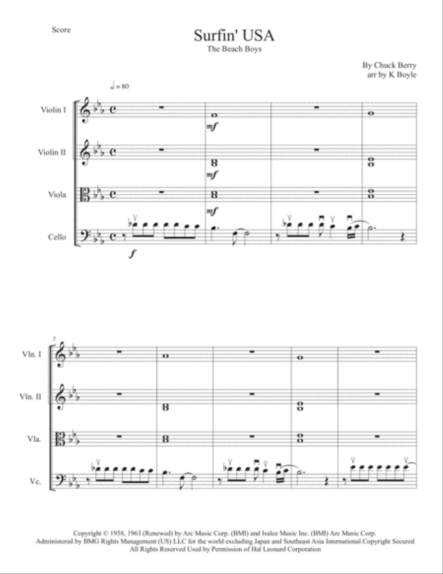 Surfin' U.S.A. String Trio scores gallery preview page 1