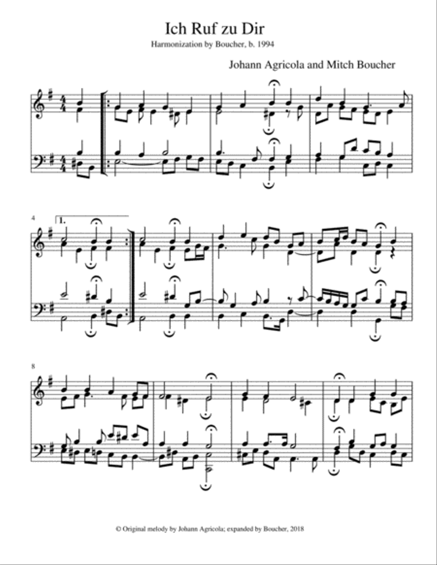 Ich ruf zu Dir 4-Part scores gallery preview page 1