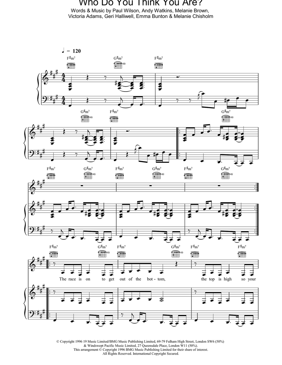 Who Do You Think You Are Who Do You Think You Are Piano, Vocal, Guitar scores gallery preview page 1