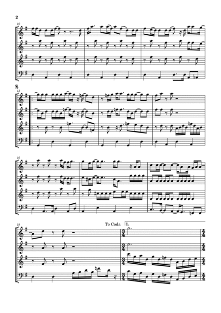 Long Haired Country Boy Woodwind Quartet scores gallery preview page 3