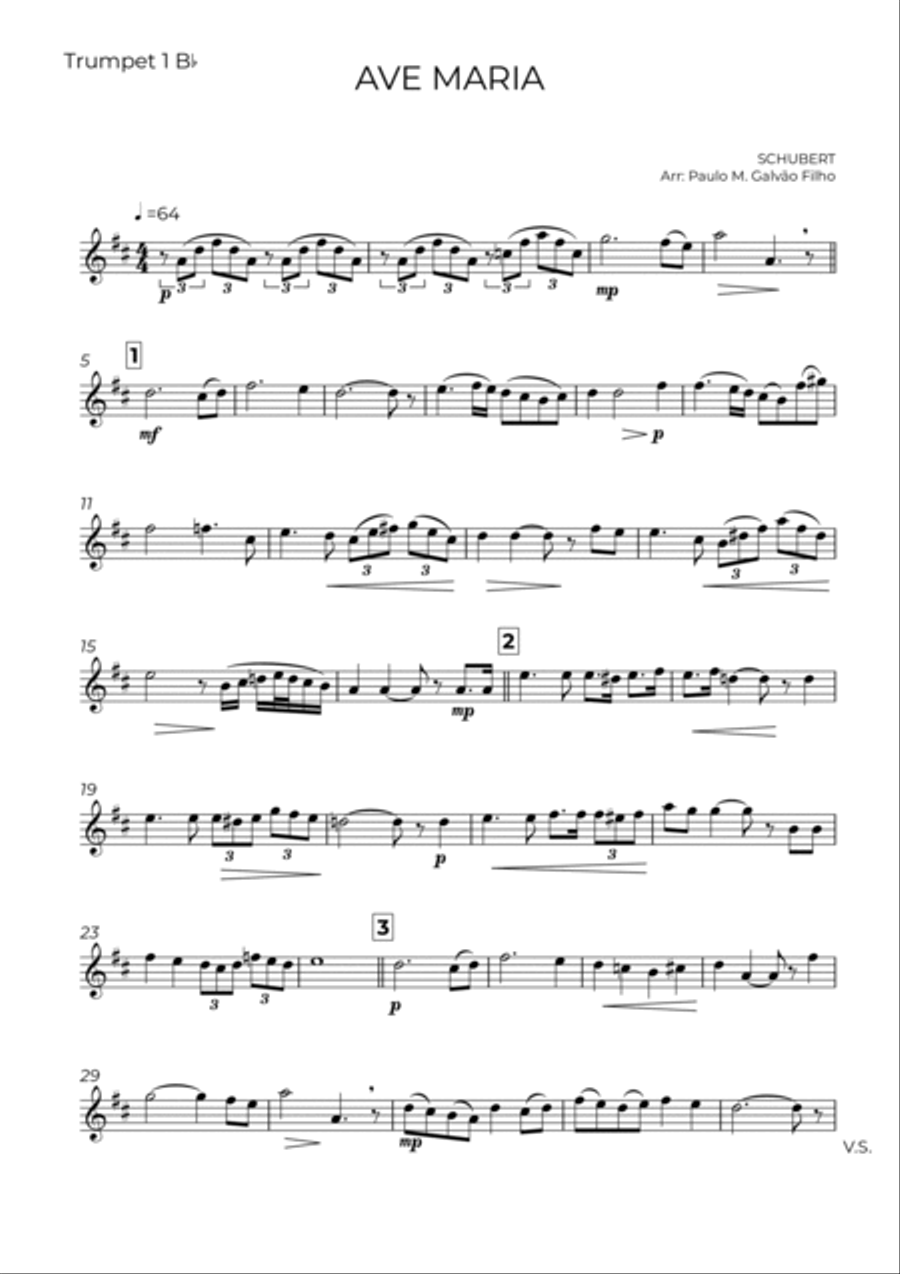 AVE MARIA - SCHUBERT - TRUMPET TRIO AVE MARIA - SCHUBERT - TRUMPET TRIO Trumpet Trio scores gallery preview page 6