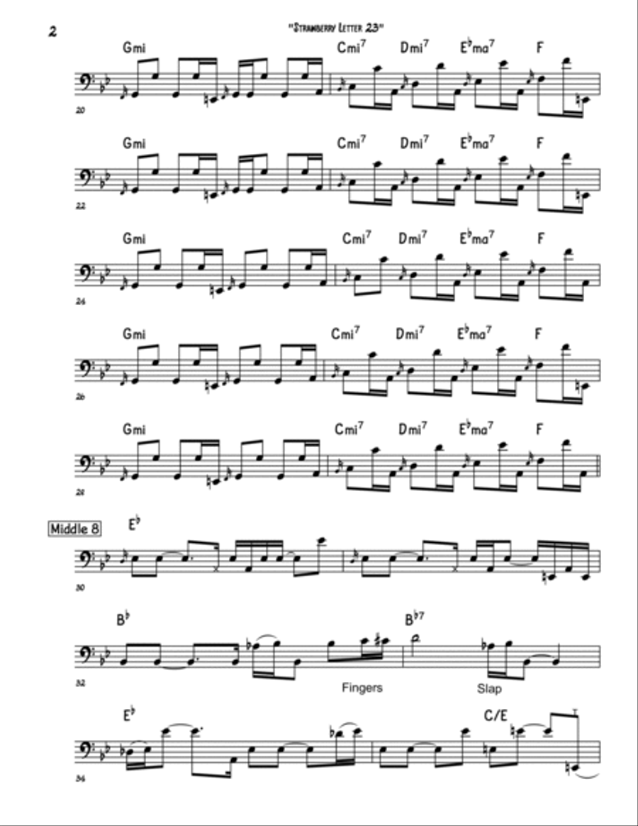 Strawberry Letter 23 Strawberry Letter 23 Bass Guitar scores gallery preview page 2